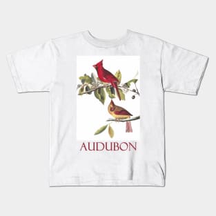 Cardinal Grosbeak by John James Audubon Kids T-Shirt